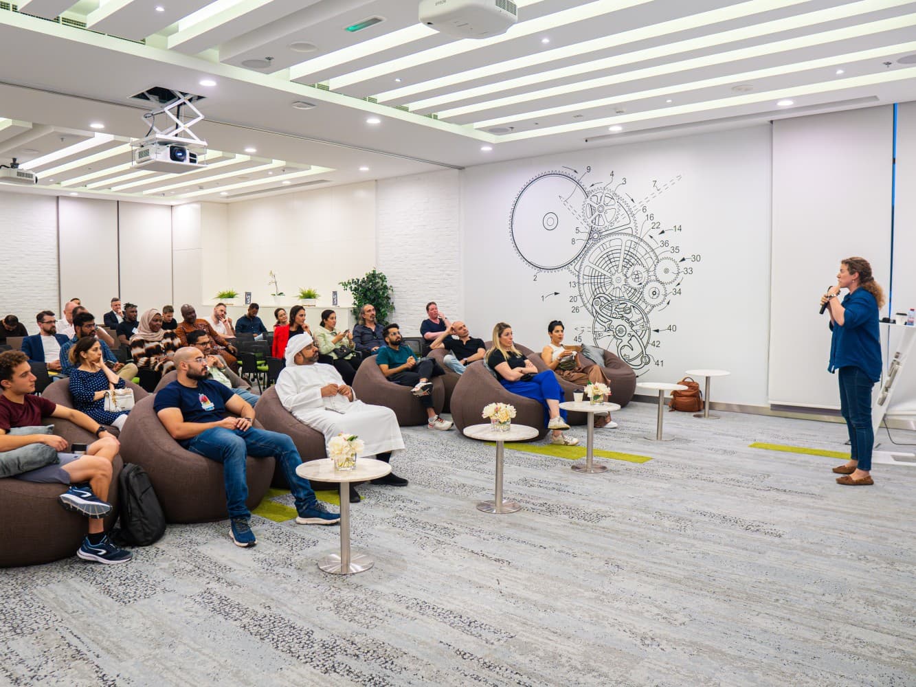 Sophie Smith speaking at 24six9 Founder's Talk series, held at in5 Tech on July 26th, 2024