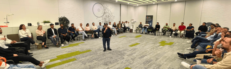 Abe SekSek presenting "How to deal with Failure" at the first 24six9 Masterclass