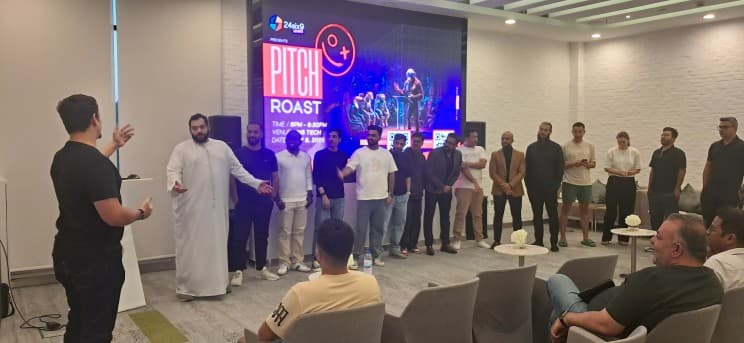 Our co-founder, Gerard pulling all the new members up front for an introduction.